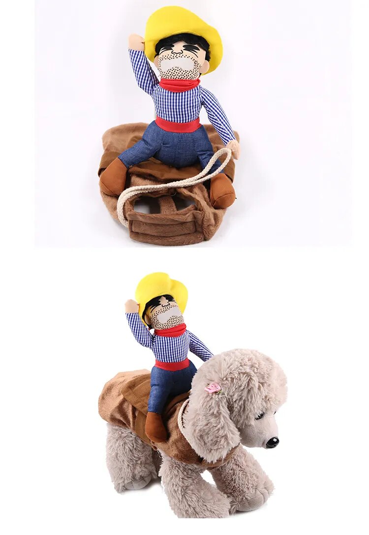 Pet Costume Dog Costume Pet Suit Cowboy Rider Style Dog Carrying Costume for Small Medium Large Dogs Halloween Clothes
