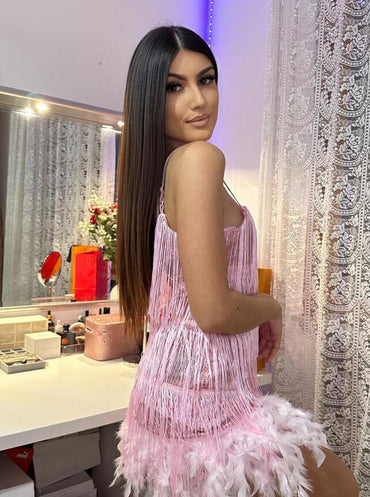 Elegant Feather Fringe Dress