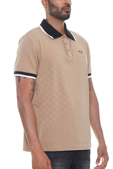 Italian Print Collared Polo Shirt