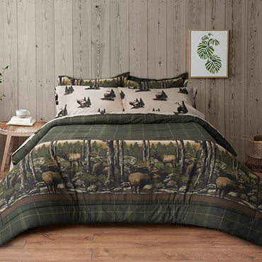 BRT - Rocky Mountain Forest Elk - Modern Rustic Complete Bedding Set