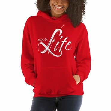 Womens Hoodie - Pullover Sweatshirt - White Graphic /inspire Life