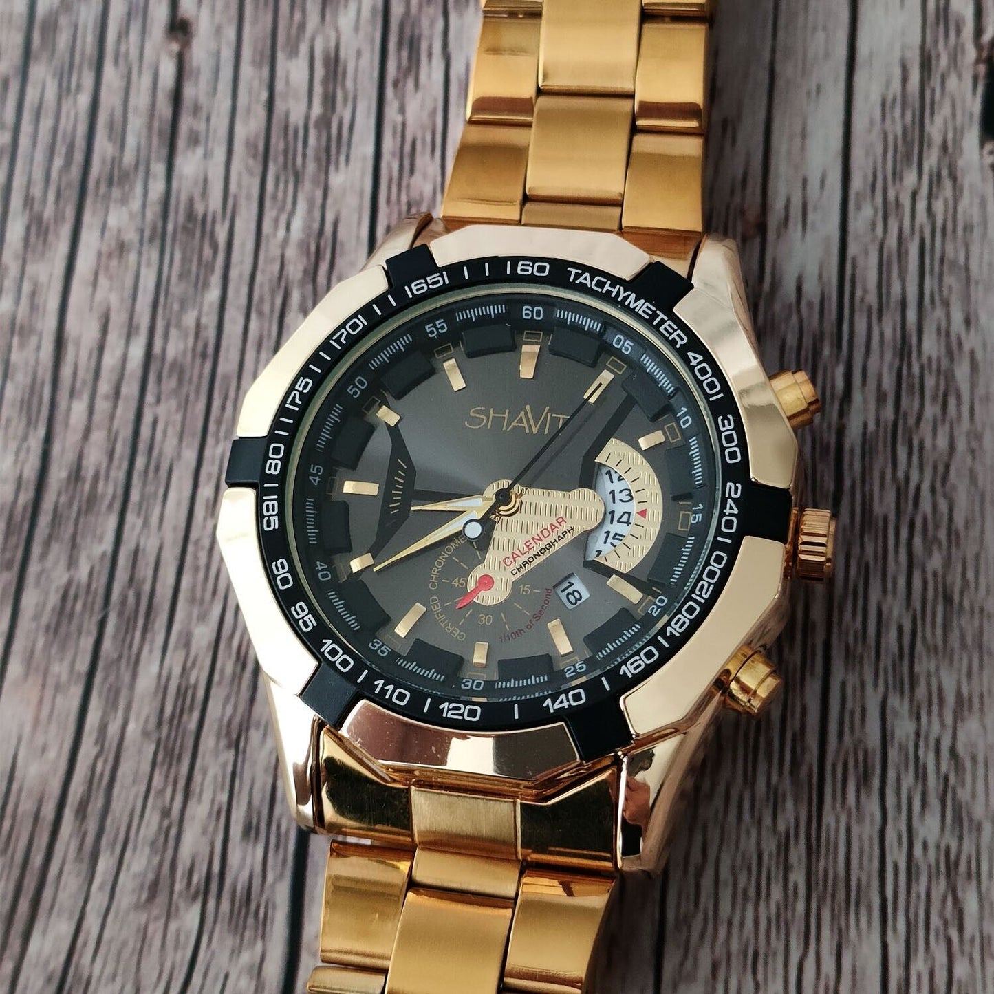 Classic Gold Men Quartz Watch Stainless Steel Business Watch