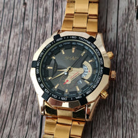 Classic Gold Men Quartz Watch Stainless Steel Business Watch