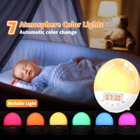 Smart wake-up light alarm clock wifi voice control