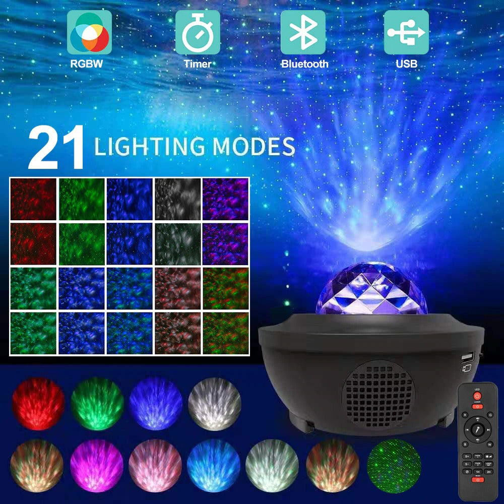 LED Star Night Light Wave LED Projector