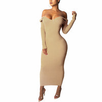 Seater Knit Dress for Women with V-neck