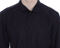 Dolce & Gabbana Purple Striped Cotton Pajama Lounge Shirt