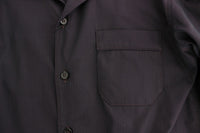 Dolce & Gabbana Purple Striped Cotton Pajama Lounge Shirt