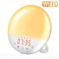 Smart wake-up light alarm clock wifi voice control