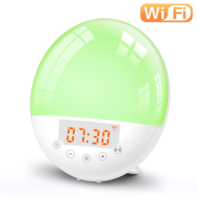 Smart wake-up light alarm clock wifi voice control