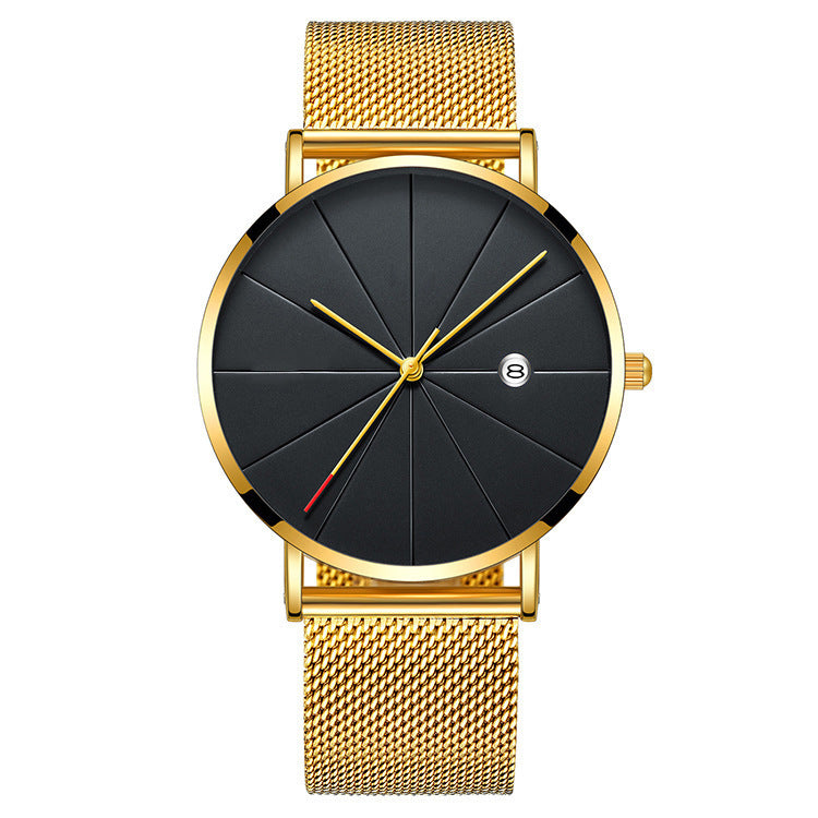 Simple Calendar watch male creative waterproof quartz watch