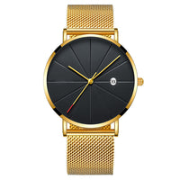 Simple Calendar watch male creative waterproof quartz watch