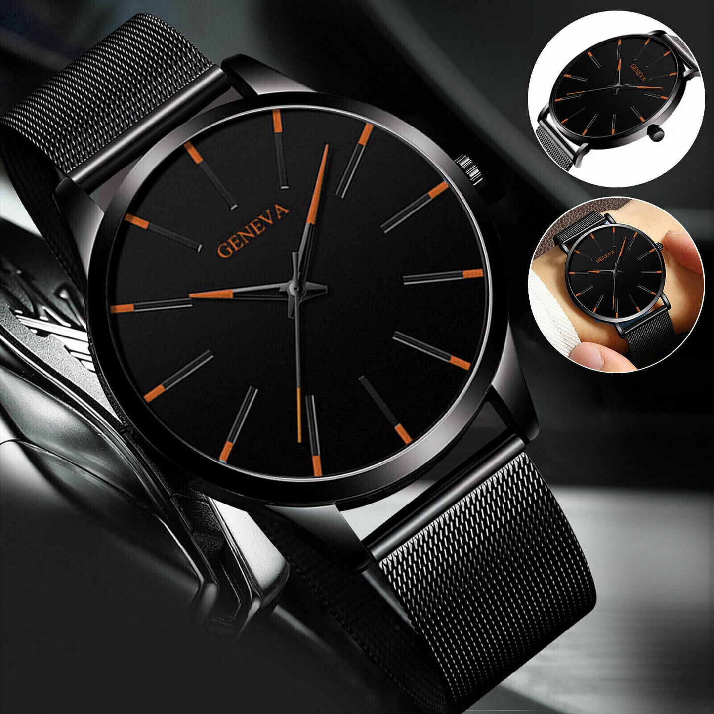 Waterproof Men's Watch Stainless Steel Quartz Analog Wristwatch