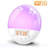 Smart wake-up light alarm clock wifi voice control