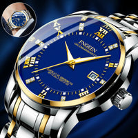 FNGeen Men's Watch Waterproof Classic  Stainless Steel Quartz Luminous
