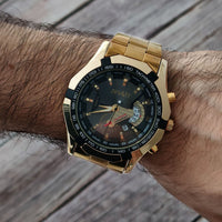 Classic Gold Men Quartz Watch Stainless Steel Business Watch