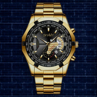 Classic Gold Men Quartz Watch Stainless Steel Business Watch