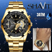 Classic Gold Men Quartz Watch Stainless Steel Business Watch