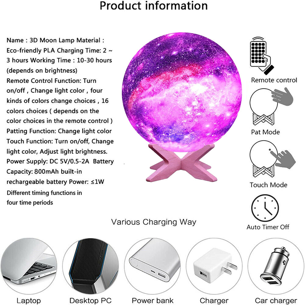 Touch Color Changing Moon Lamp