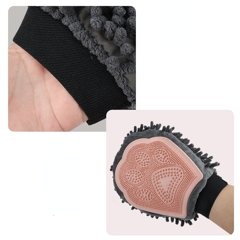 Pet Grooming Kit 2-Sided Bathing Brush Cleaning Massage Glove