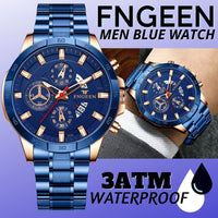 Blue Stainless Steel Quartz Classic Watch