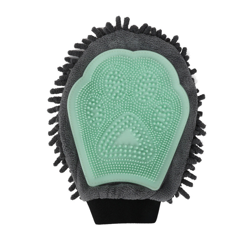 Pet Grooming Kit 2-Sided Bathing Brush Cleaning Massage Glove