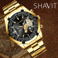 Classic Gold Men Quartz Watch Stainless Steel Business Watch