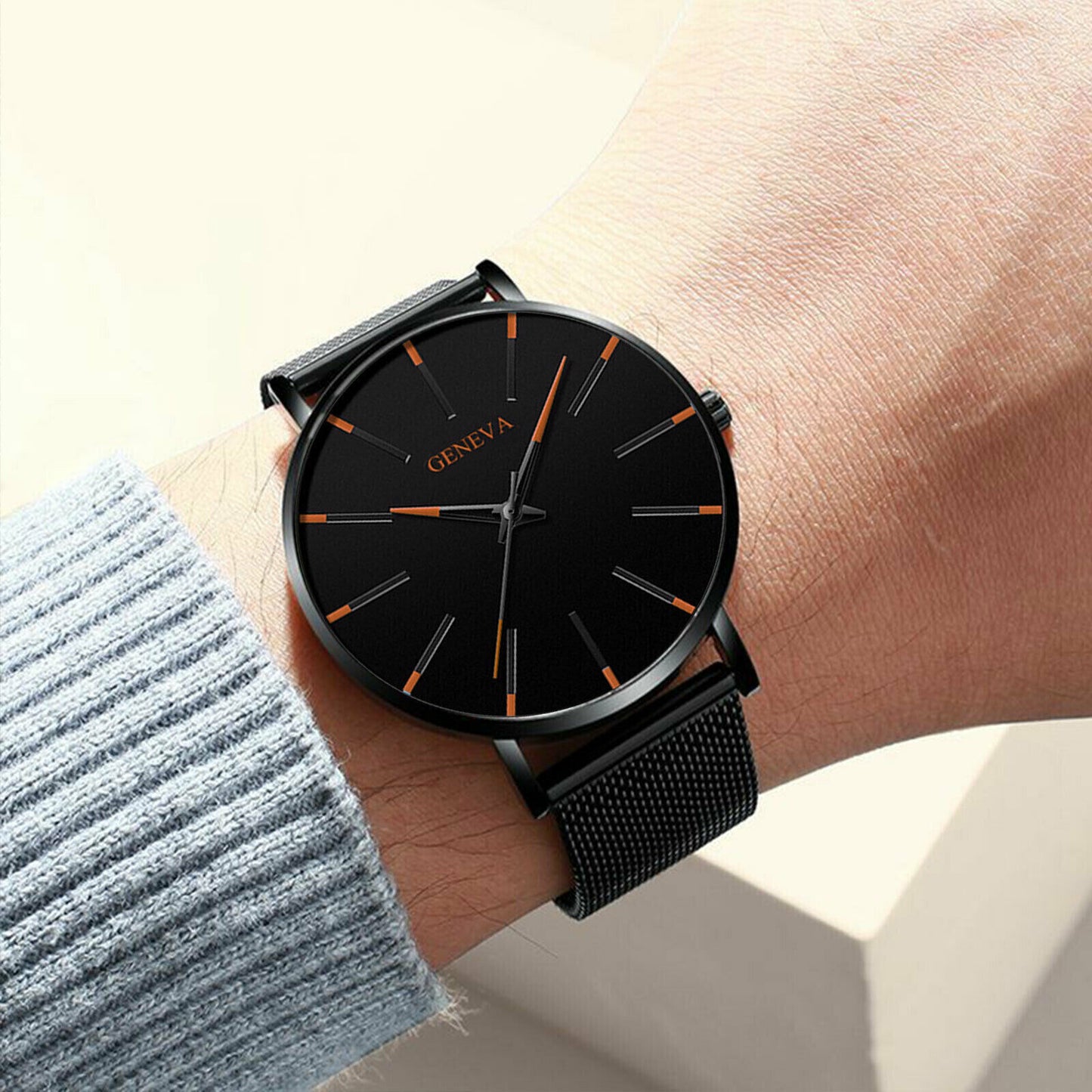 Waterproof Men's Watch Stainless Steel Quartz Analog Wristwatch