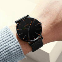 Waterproof Men's Watch Stainless Steel Quartz Analog Wristwatch