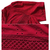 Lace Blouses Casual Hollow Out O Neck Women Shirt