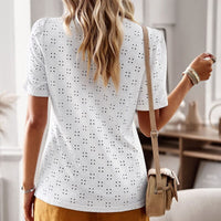 Lace Blouses Casual Hollow Out O Neck Women Shirt