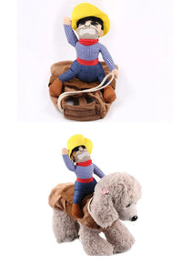 Pet Costume Dog Costume Pet Suit Cowboy Rider Style Dog Carrying Costume for Small Medium Large Dogs  Halloween Clothes