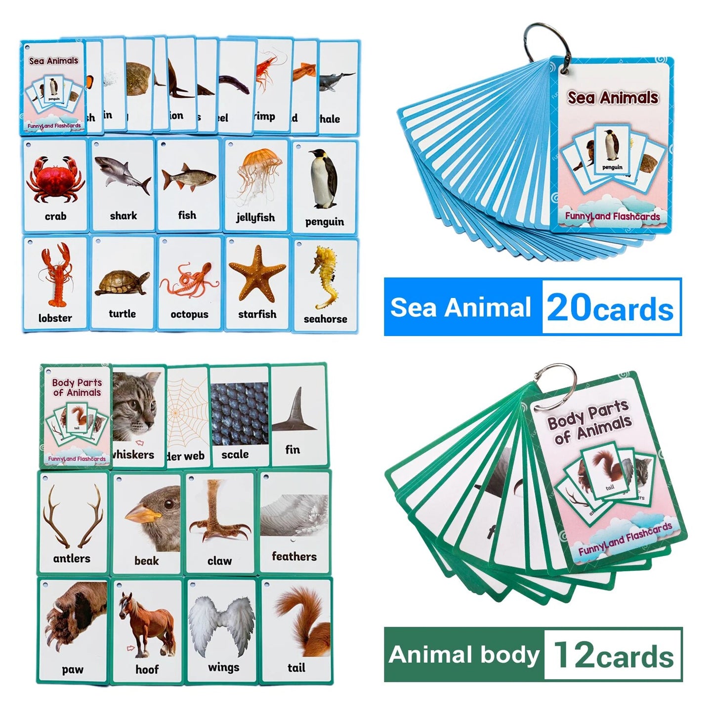 26 Themes 760 Cards Baby  English Learning Word Card Children's Educational Toys for Kids Early Learning Montessori Flashcards
