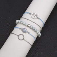 White Marble Filligree Strectch 5 Piece Bracelet