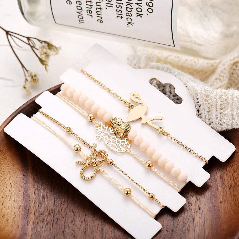 Wild Jungle Marble Stretch 5 Piece Bracelet Set