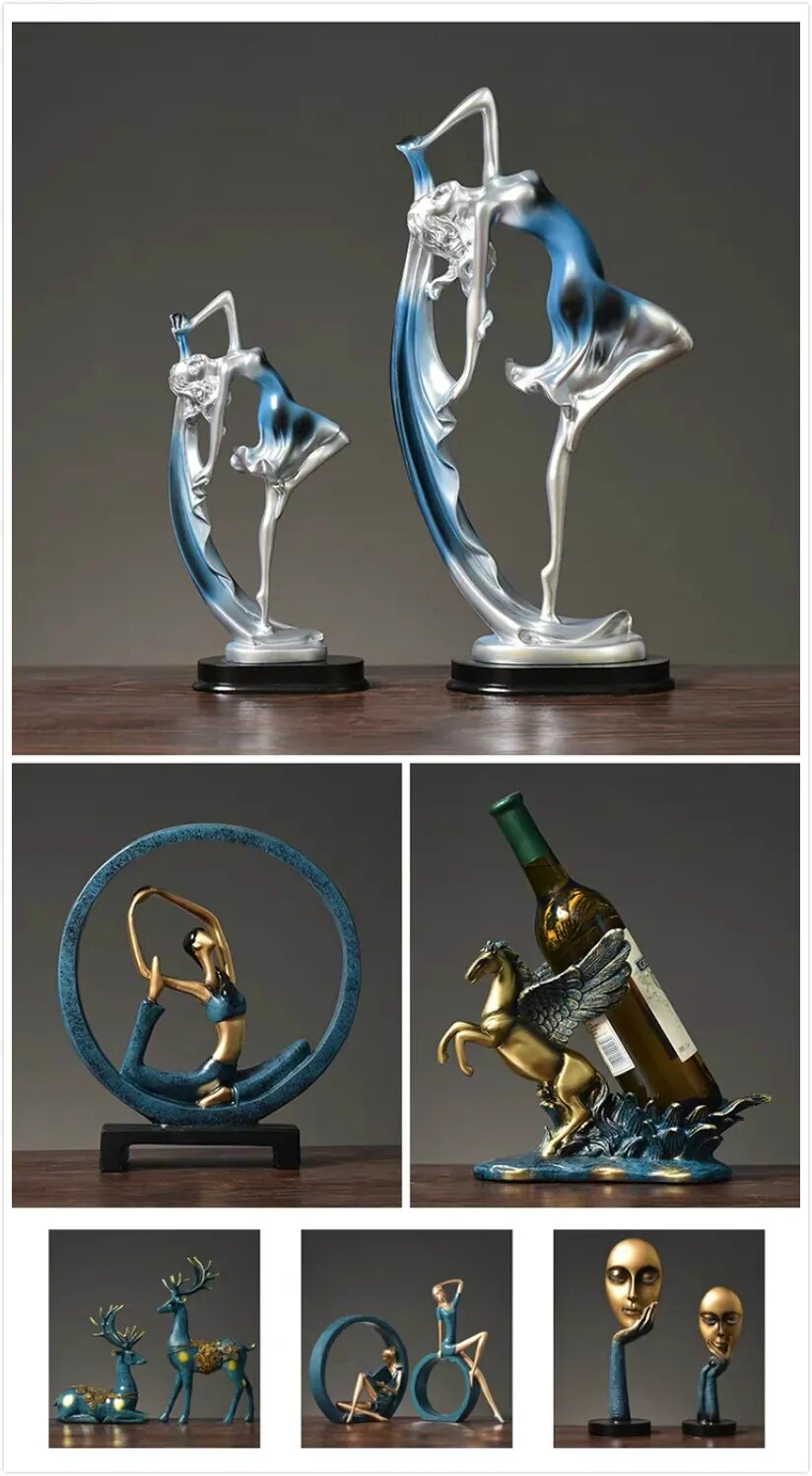 Owl Family Figurines Lovely Dancer Ornament Home Decor Creative Animal Crafts Home Decor Accessories  Wedding Gift for lovers