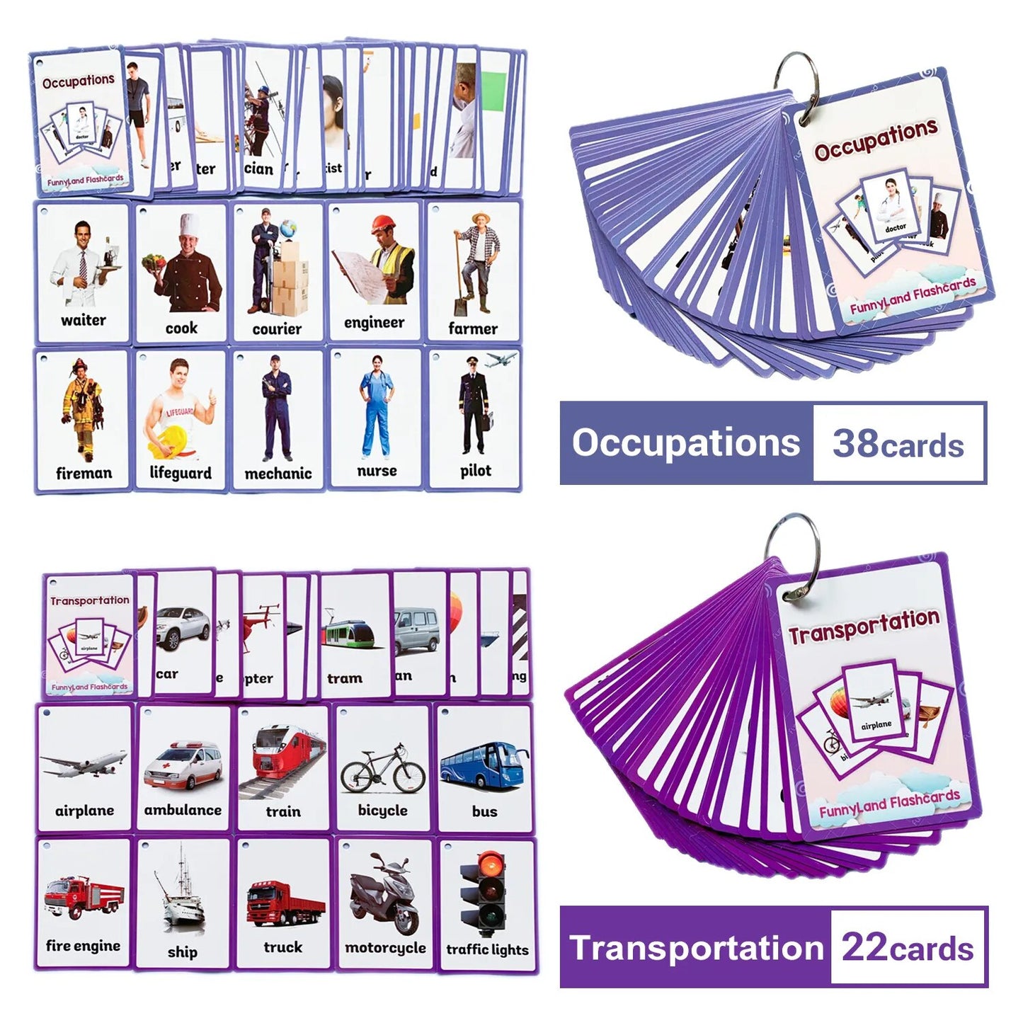 26 Themes 760 Cards Baby  English Learning Word Card Children's Educational Toys for Kids Early Learning Montessori Flashcards