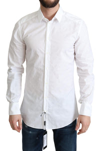 Dolce & Gabbana White 100% Cotton Men Dress Formal Shirt