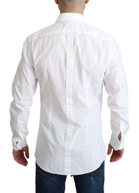 Dolce & Gabbana White 100% Cotton Men Dress Formal Shirt