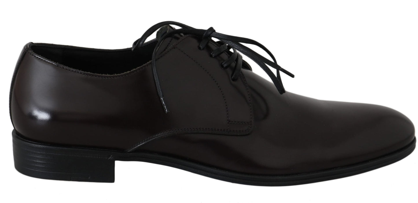 Dolce & Gabbana Brown Leather Dress Derby Formal Mens Shoes