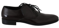 Dolce & Gabbana Brown Leather Dress Derby Formal Mens Shoes