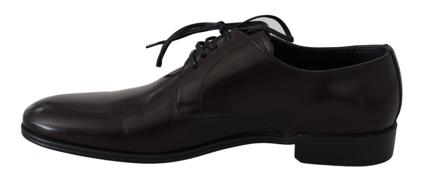Dolce & Gabbana Brown Leather Dress Derby Formal Mens Shoes