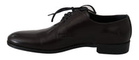 Dolce & Gabbana Brown Leather Dress Derby Formal Mens Shoes