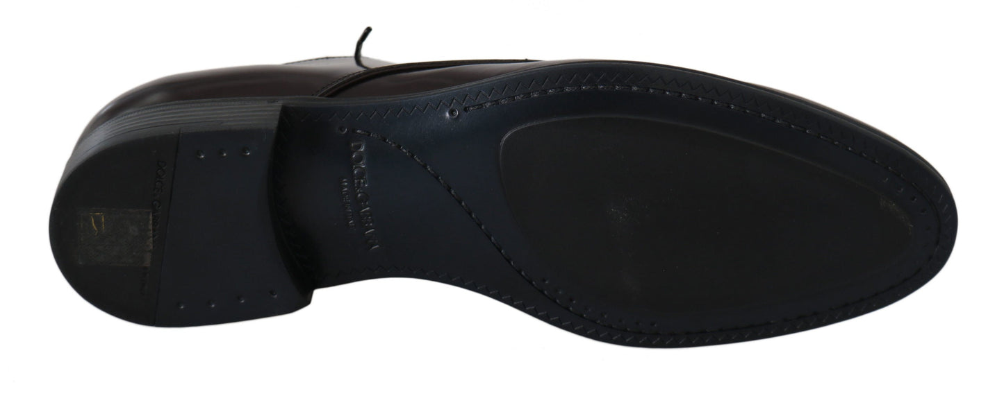 Dolce & Gabbana Brown Leather Dress Derby Formal Mens Shoes