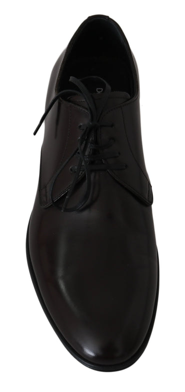 Dolce & Gabbana Brown Leather Dress Derby Formal Mens Shoes
