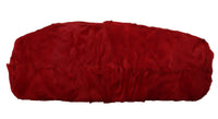 Dolce & Gabbana Red Fur Brocade Crystal Shoulder Women VANDA Purse