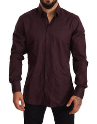 Dolce & Gabbana Purple Cotton Blend Formal Dress Shirt