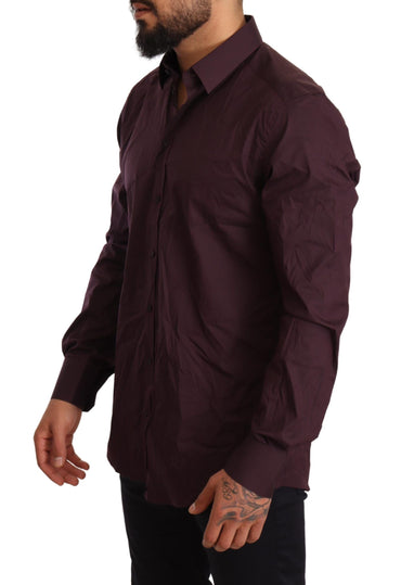 Dolce & Gabbana Purple Cotton Blend Formal Dress Shirt