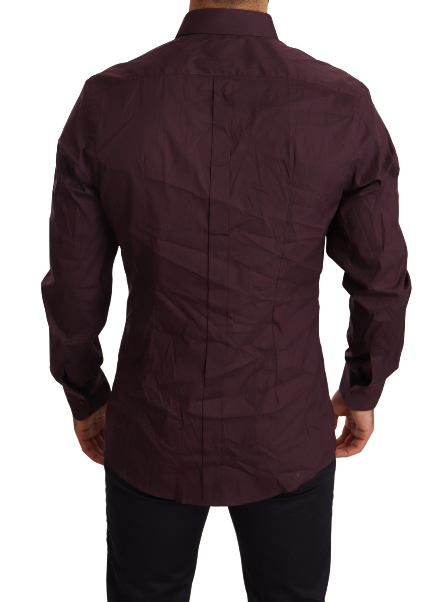 Dolce & Gabbana Purple Cotton Blend Formal Dress Shirt
