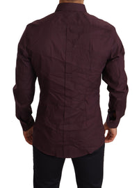 Dolce & Gabbana Purple Cotton Blend Formal Dress Shirt